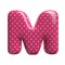 Polka dot letter M - Capital 3d pink retro font - suitable for Fashion, retro design or decoration related subjects