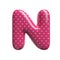 Polka dot letter N - Capital 3d pink retro font - suitable for Fashion, retro design or decoration related subjects