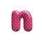 Polka dot letter N - Small 3d pink retro font - Suitable for Fashion, retro design or decoration related subjects