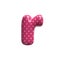 Polka dot letter R - Lower-case 3d pink retro font - Suitable for Fashion, retro design or decoration related subjects