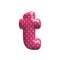 Polka dot letter T - Lower-case 3d pink retro font - Suitable for Fashion, retro design or decoration related subjects