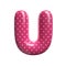 Polka dot letter U - Capital 3d pink retro font - suitable for Fashion, retro design or decoration related subjects