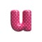 Polka dot letter U - Small 3d pink retro font - Suitable for Fashion, retro design or decoration related subjects