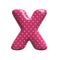 Polka dot letter X - Upper-case 3d pink retro font - suitable for Fashion, retro design or decoration related subjects