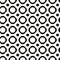 Polka dot seamless pattern with geometric figures, black and white infinite background with peas, dotted monochrome book cover, e