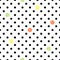 Polka dot seamless pattern with watercolor citrus slices.