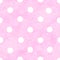 Polka dot watercolor seamless pattern. Abstract watercolour white color circles on pink background