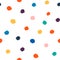 Polka dots. Colored spots on white background. Seamless pattern