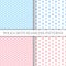 polka dots seamless patterns pink and blue baby shower