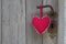 Polka dotted heart shape hanging on door handle - handmade - woo