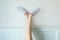 Polka Sock. Selfie Legs and Feet Wear White Socks with Polka Dot Background