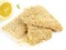 Pollack Fish raw in breadcrumb coating isolated