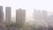 Polluted Chinese city Kunming in the morning