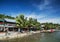 Polluted dirty beach with garbage rubbish in koh rong island cam