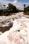 Polluted Tiete river in Salto city - Watterfall turistc complex park