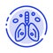 Pollution, Cancer, Heart, Lung, Organ Blue Dotted Line Line Icon