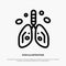 Pollution, Cancer, Heart, Lung, Organ Line Icon Vector