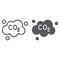 Pollution co2 line and glyph icon, ecology and dioxide, co2 emissions cloud sign, vector graphics, a linear pattern on a