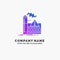 pollution, Factory, Air, Alert, industry Purple Business Logo Template. Place for Tagline