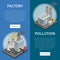 Pollution industry isometric vertical flyers