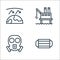 pollution line icons. linear set. quality vector line set such as mask, gas mask, oil rig