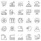 Pollution outline icons set - vector concept line symbols
