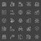 Pollution outline white icons