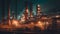 Pollution plagues the night as refinery illuminates the heavy industry generated by AI