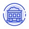 Pollution, Train, Transport Blue Dotted Line Line Icon