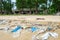 Pollutions and garbages on the beach