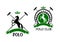 Polo club emblem with horse and sport items