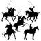 Polo horsemen silhouette set