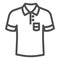 Polo line icon, Summer clothes concept, unisex shirt sign on white background, casual t-shirt icon in outline style for