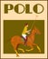 Polo player on horse poster