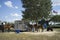 Polo ponies being prepared for a game Florida USA