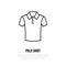 Polo shirt icon, clothing shop line logo. Flat sign for apparel collection. Logotype for laundry, clothes cleaning