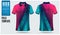 Polo shirt mockup template design for soccer jersey, football kit, sportswear. Sport uniform in front view, back view. Vector.