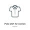 Polo shirt for women outline vector icon. Thin line black polo shirt for women icon, flat vector simple element illustration from