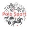 Polo sport banner icons. Horseback. Vector signs for web graphics.