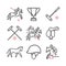 Polo sport line icons. Horseback. Vector signs for web graphics.