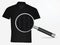 Polo t shirt and magnifying glass. fiber structure