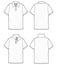 Polo T-shirt technical sketch drawing. Polo T-shirt technical sewing pattern design.