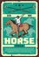 Polo tournament or horse race vintage sport poster