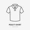 Polo tshirt doodle line icon. Vector thin outline illustration of sport apparel. Black color linear sign for casual