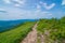 Polonina Wetlinska mountain trail in Polish Bieszczady