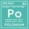 Polonium. Metalloids. Chemical Element of Mendeleev\\\'s Periodic Table. 3D illustration