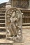 Polonnaruwa Sri Lanka Ancient ruins Statues at entrance to shrine beside stairs