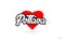 poltava city design typography with red heart icon logo