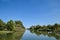 Poltava Yerik. Landscape river, water and trees.