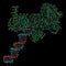 Poly ADP-ribose polymerase 1 PARP-1 DNA damage detection protein. Target of cancer drug development. 3D rendering, atoms are.